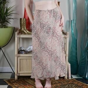 Vintage L'Amadei paisley midi maxi whimsical skirt L